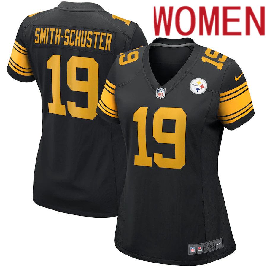 Women Pittsburgh Steelers #19 JuJu Smith-Schuster Nike Black Alternate Game Player NFL Jersey